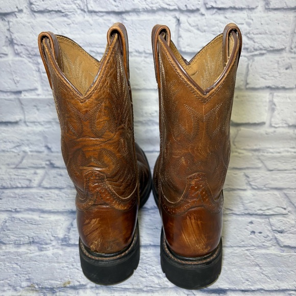 Ariat Sierra Saddle Western Work Boots Mens 8.5D Brown Leather Slip Resistant - Picture 7 of 15